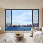 Thousands of lights illuminate 100 window screens with integrated inward-opening and tilting windows.